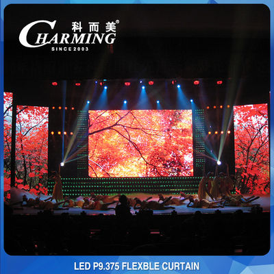 Cortina de exibição flexível de LED RGB em cores HD P9.375 ultra fina